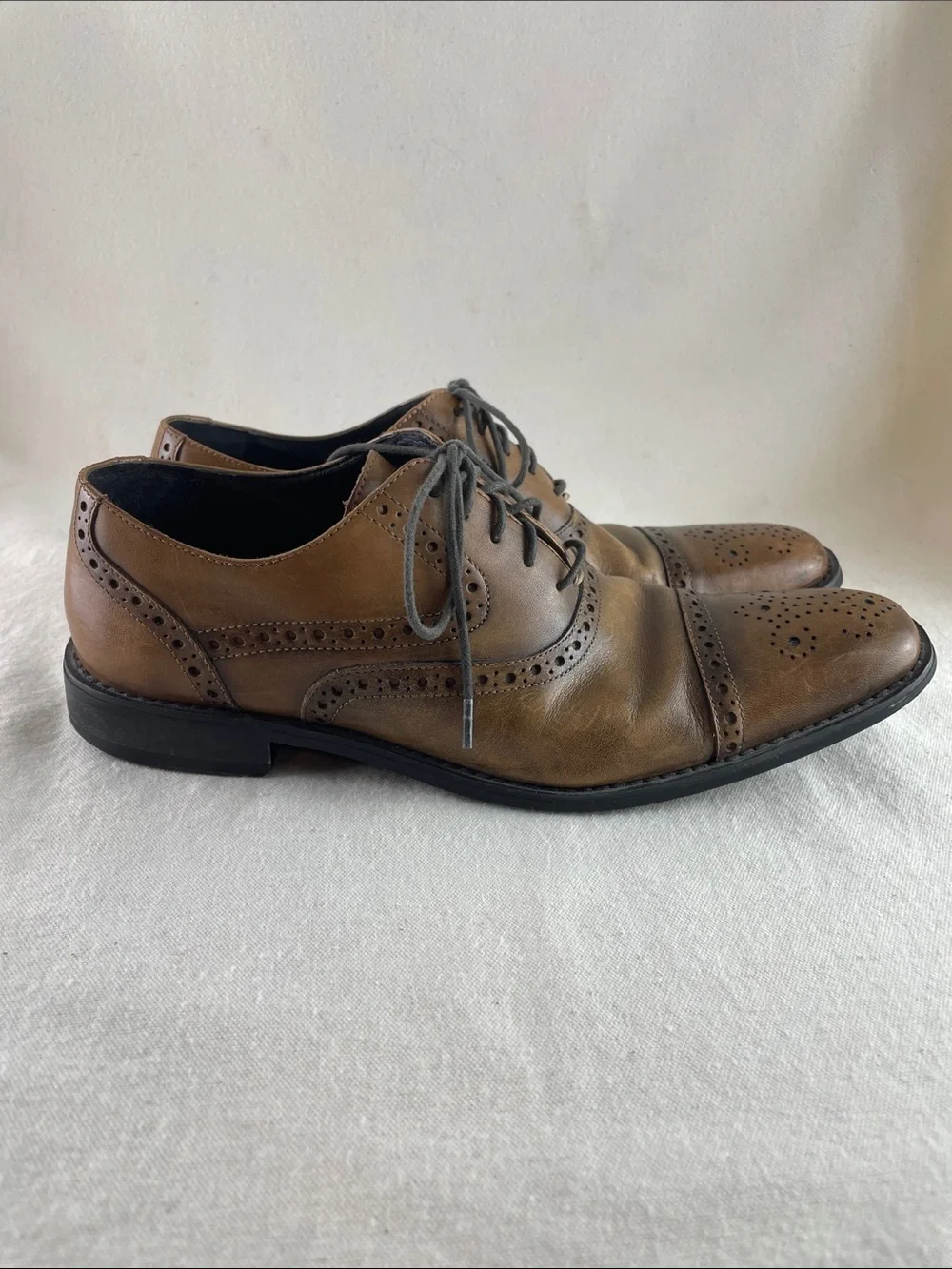 Johnston & Murphy Men's Brown Leather Wingtip Dress Shoes Size 8
